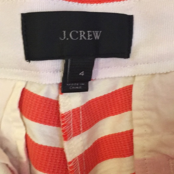 J. Crew Orange Striped Shorts 4 Like New - Picture 5 of 8